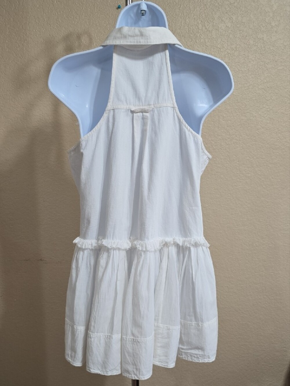 Pilcro White Shirt with Navy Stitch Detailing - Picture 3 of 9